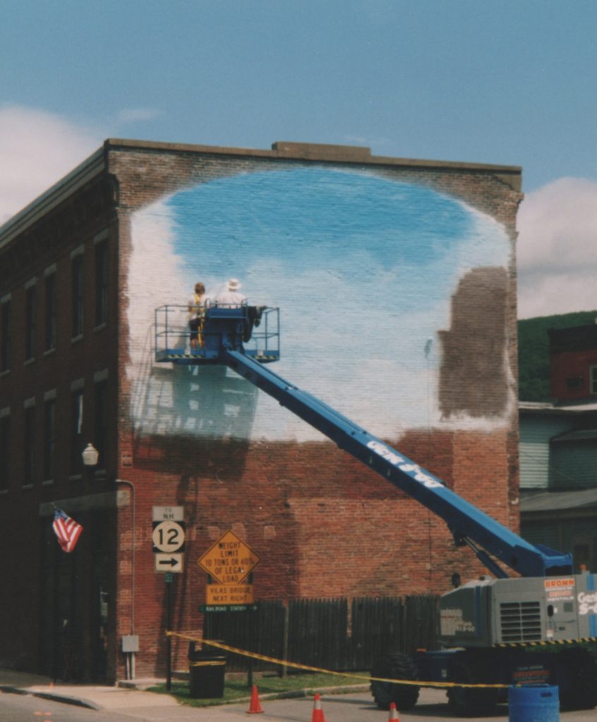 Mural, Flat Iron Building, Bellows Falls, VT; start 2000