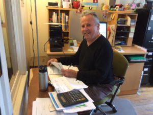 Photo of Robert McBride in the RAMP office, 2019